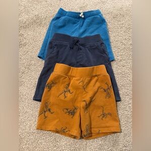 Kids Dinosaur Print Shorts Set - Blue, Navy, and Orange